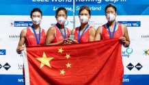 上海运动员陈云霞与队友问鼎年度赛艇世界杯总冠军