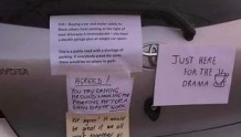 邻居间陷停车纠纷 澳大利亚一辆车被贴满吐槽纸条